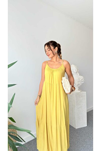 SSO Askılı Maxi Slip Uzun Elbise