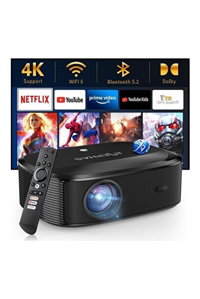 Elephas Wifi ve Bluetooth Özellikli 4K Projektör - Açık Hava Film Projektörü