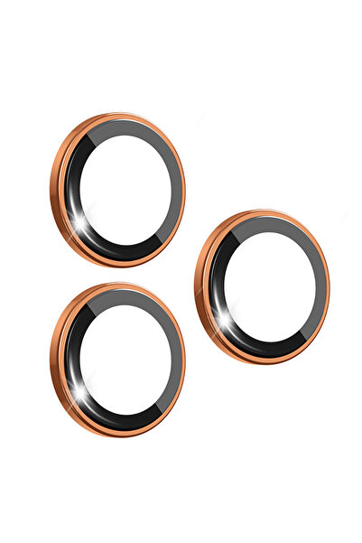WIWU iPhone 17 Pro Uyumlu LG-003 Lens Guard Safir Kamera Lens Koruyucu Turuncu