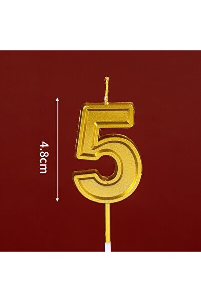 Flippy Number 5 Cake Candle, Flippy, 4.8 cm, Anniversary, Gold