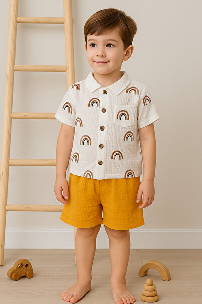 greenmoss Rainbow Patterned Muslin Set