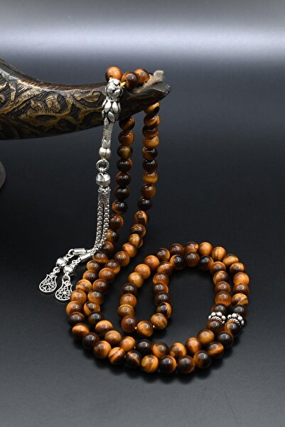 Prestige Капсула з каменем «око тигра» 99-гранна четка з натурального срібла ...