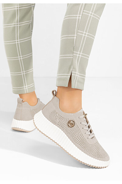 B T Shoes Šedé dámské tenisky na klínku Antonya