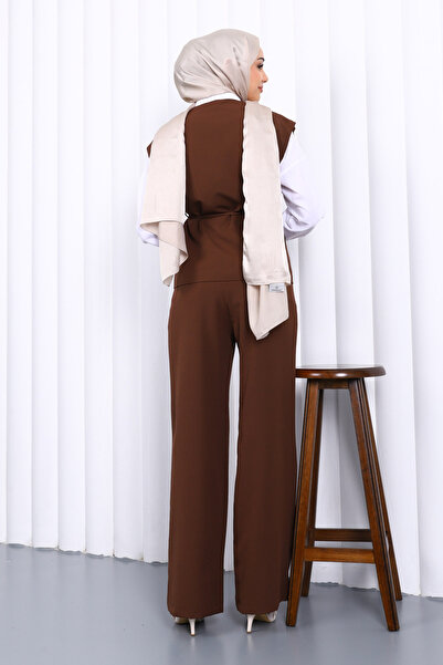 İmajButik Brown Vest Trousers Double Set