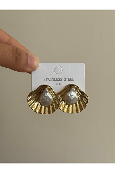 LUXSTONE Oyster Shell Pearl Gold Earrings