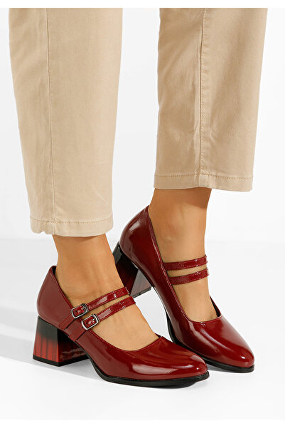 B T Shoes Pantofi cu toc gros Quinta V2 rosii