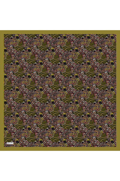 Aker Lacivert Etnik Desenli Soft Touch Eşarp