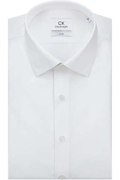 Calvin Klein POPLIN EASY IRON FIT Erkek Beyaz Gömlek