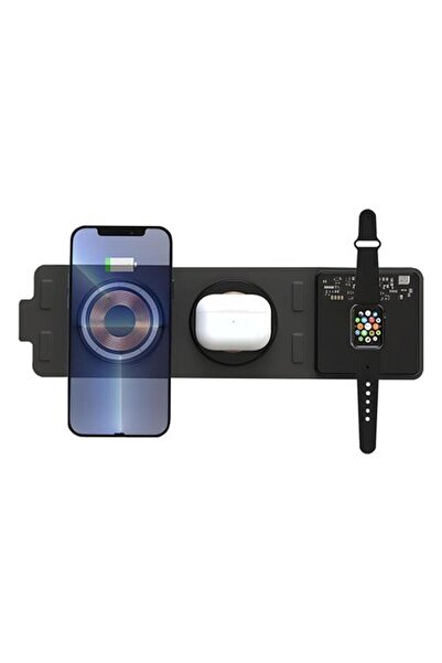 Store BL36 15W 3in1 Manyetik Magsafe Uyumlu Katlanabilir Hızlı Kablosuz Şarj ...