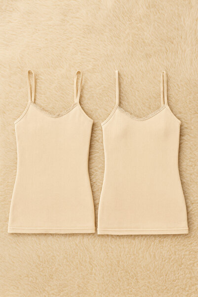 QKK Women's Viscose Lycra Strap 2-Piece Undershirt Q6K6K1T3Ka