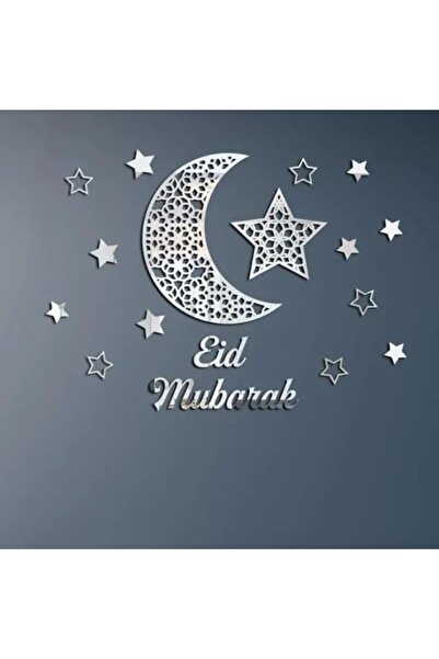 Slasa Acrylic Mirror Wall Stickers - Moon and Stars Design by - 15 × 20 cm