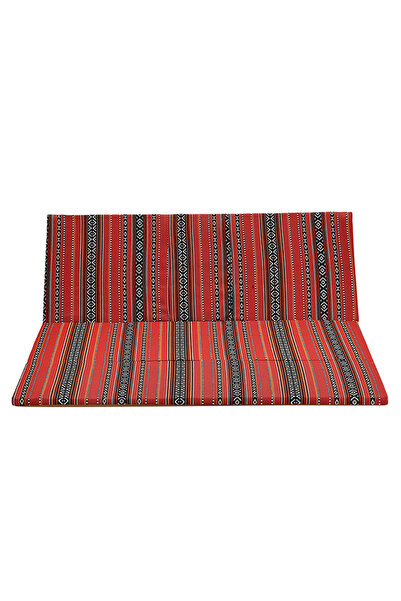 Lawazim Saudi Folding Floor Chair 122x118x4cm Heritage-Style Ground Seat with Backrest and Armrests