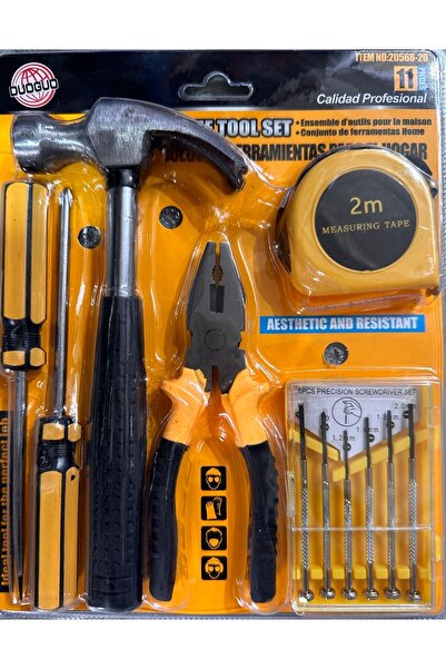 duoguo Set de scule multifuncționale pentru casă, 11 piese ciocan, clește, șu...