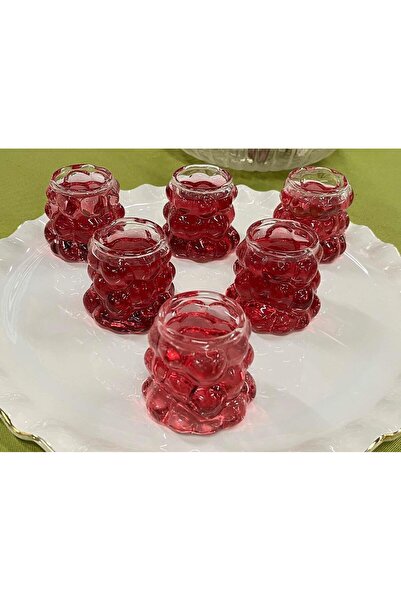 Mareluxe Kahve Yanı Şık Cam Bardak Takımı 6’lı Üzüm Figürlü Cam Bardak Seti |...