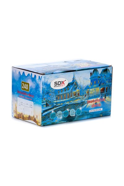 SDX Market Instalație de Crăciun, tip liniar, 50m, 300 LED-uri V8, albastru, ...