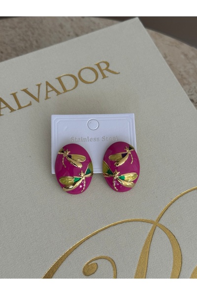 LUXSTONE Pink Dragonfly Earrings