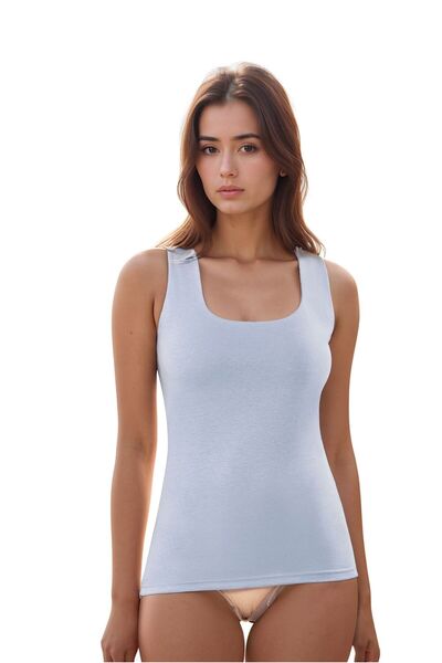 QKK Women's Square Neck Strap Cotton Lycra Combed Cotton 2-Piece Undershirt Q6K0K1T4Ka