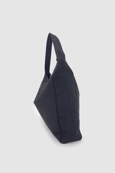 Wuclo Anros Suede Fabric Soft Textured Large Size Hand, Arm and Shoulder Bag Black