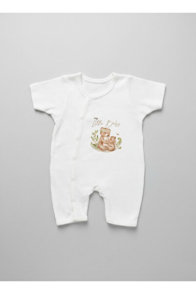 Tuğba Kuğu Jacquard Romper Bodysuit - for Baby - Mom and Baby Bear