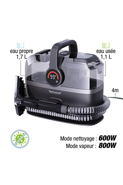Techwood Aspirator de spălat și curățitor cu abur TAN-7066V, 600W-800W