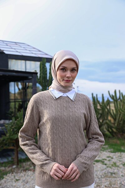 İpekhan Κασκόλ Celina Jacquard Γκρι Ροζ 9902-13