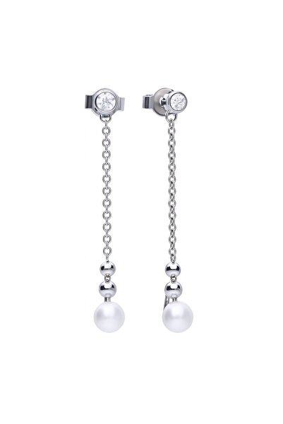 Diamonfire Silver earrings with pearls and zirconium, 621871