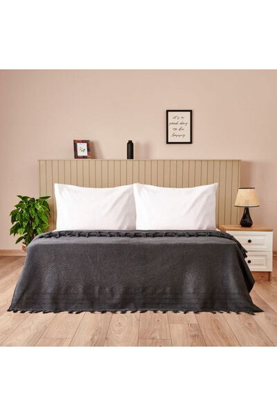 Evidea Soft Arven Double Bedspread - Anthracite - 200X230 cm