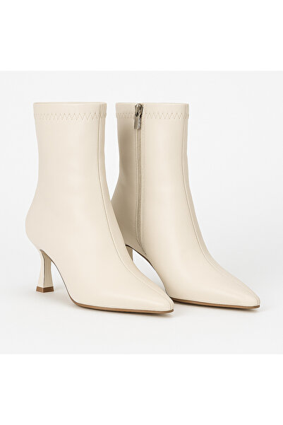 Beyond Krem Kadın Streç İnce Topuklu Bot&Bootie 7CM BYNDSİT01