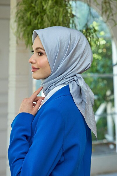 İpekhan Μαντήλι με απλό σχέδιο Voile Γκρι μεταξωτό μαντήλι - 10100-05