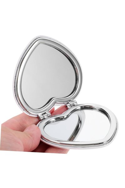 Wolawood Heart Shaped Set of 12 Pocket Mirrors & Portable Beauty Mirror in Makeup Bag Cute Gift