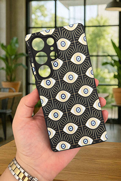 Vip Case Samsung Galaxy S25 Ultra Uyumlu Evıl Eye Desenli Silikon Darbe Emici Klasik Korumalı Rubber Kılıf