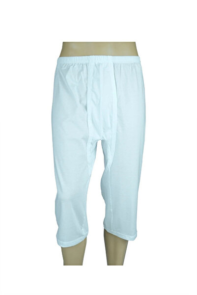 Ceylanoğlu Men's White Combed Cotton Knee-Length Long Pants Ottoman Sharia Pants 3-Pack