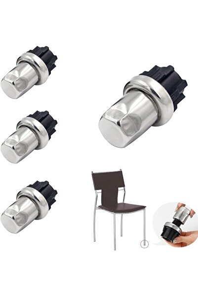 OEM Set de 4 picioare reglabile pentru mobilă ND, oțel inoxidabil, argintiu/n...