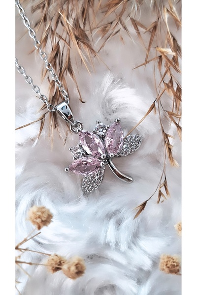 Serenity قلادة من الفولاذ مع شكل زهرة اللوتس