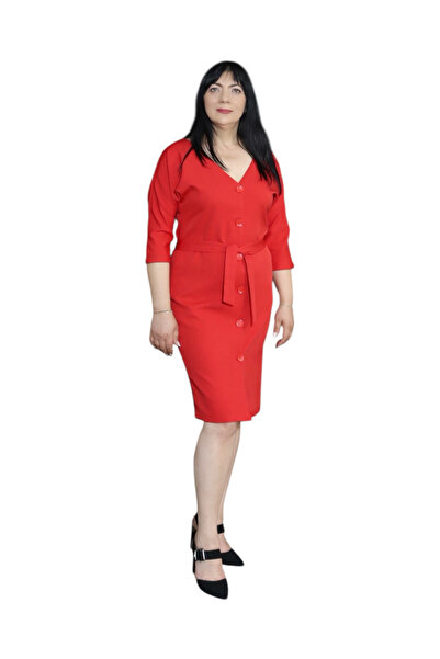 AD Fashion 2 in 1 dress made of Barbie fabric - deep red - 48 EU