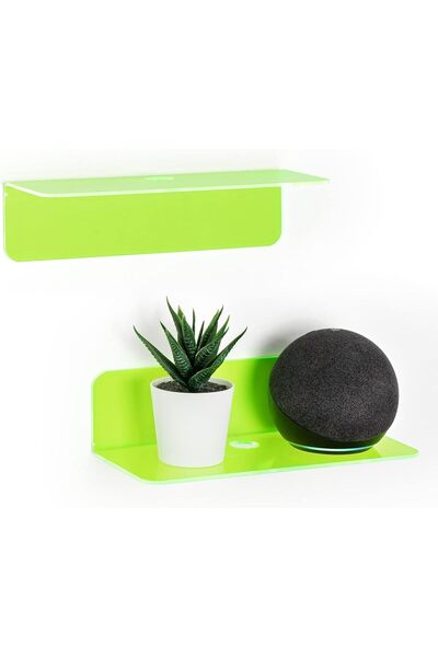 Slasa رفوف حائط أكريليك عائمة من (9 بوصة، أخضر شفاف)