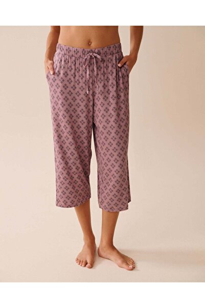 La Vie en Rose Geo Print Soft Jersey Pajama Capris