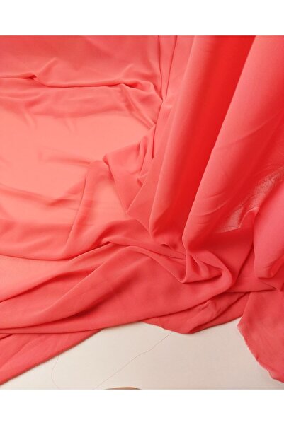 Kumaş Parça Chiffon de culoare roz cu flori de rodie Lățime: 140