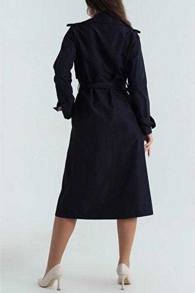 Viondor Жіночий класичний тренч з круглим коміром, ґудзиками та поясом 5711045