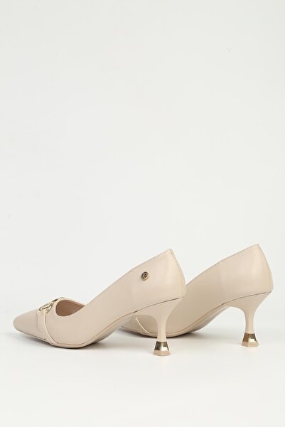 Pierre Cardin Krem Kadın Topuklu Ayakkabı PC-55015