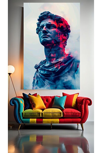 özkacar Sculptură antică colorată V1 Perete de acasă Salon de înfrumusețare B...