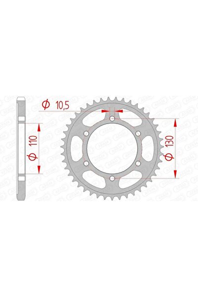AFAM Pinion spate din oțel standard 12815 - 525 - 12815-46 pentru motociclete