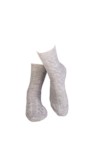 Pirin Hill Κάλτσες από χοντρό μαλλί με πλεξούδα, γκρι