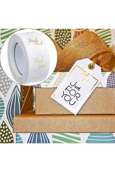 X SPRING Thank You Stickers, 2000 PCS Transparent Round Stickers