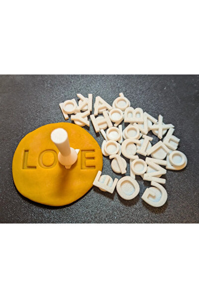 ÇınarETicaret Türkçe Karakter Harf,Baskı Seti - Hamur ve Kil İçin Stampa Damga Takımı (28 Parça)