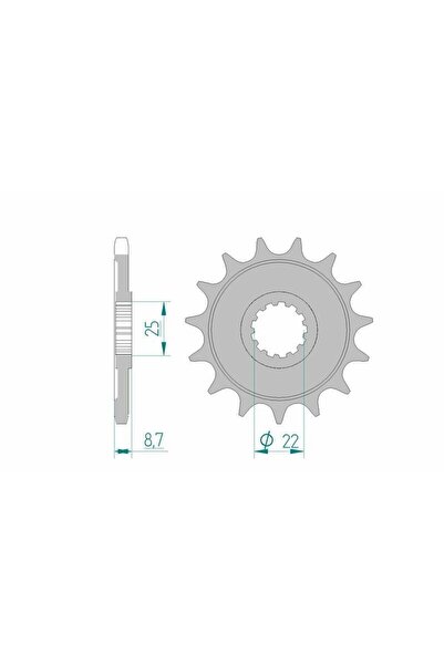 AFAM Pinion față din oțel 28405 - 525 - 15 dinți (pentru motociclete)