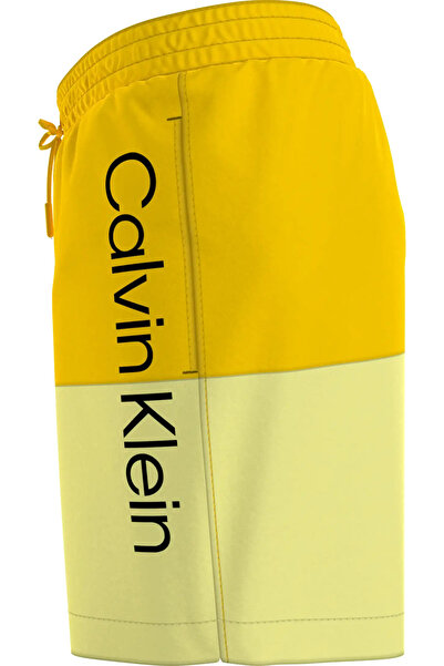 Calvin Klein MEDIUM DRAWSTRING Erkek Sarı Deniz Şortu