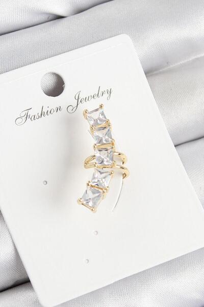 REBORN DESIGN Brass Zircon Stone Model Silver Color Right Cartilage Earring