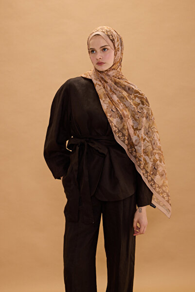 cs camellia scarf Petra Rami Şal - Karamel