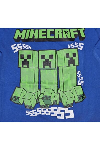 Mojang Pijama copii Minecraft, Creeper army, 12 ani/152 cm, Albastru/Negru